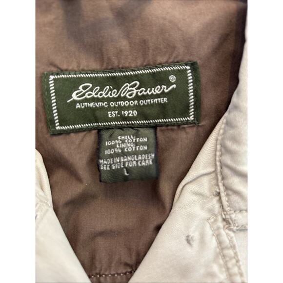 Eddie Bauer Vintage Womens Field Cargo Jacket Khaki Large - Picture 2 of 8